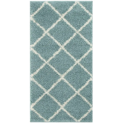 Moroccan Duck Egg Blue Shaggy Rug | 550
