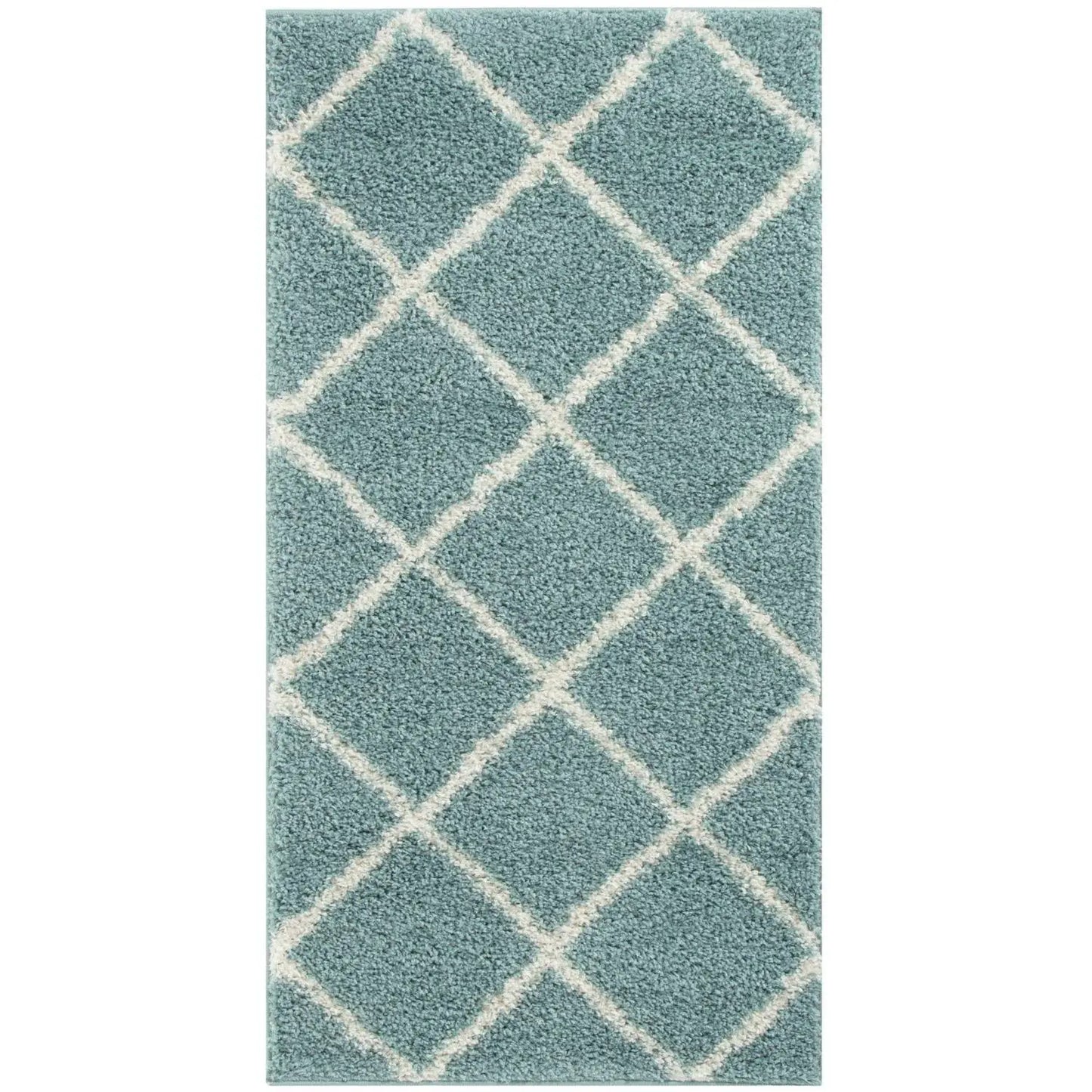 Moroccan Duck Egg Blue Shaggy Rug | 550