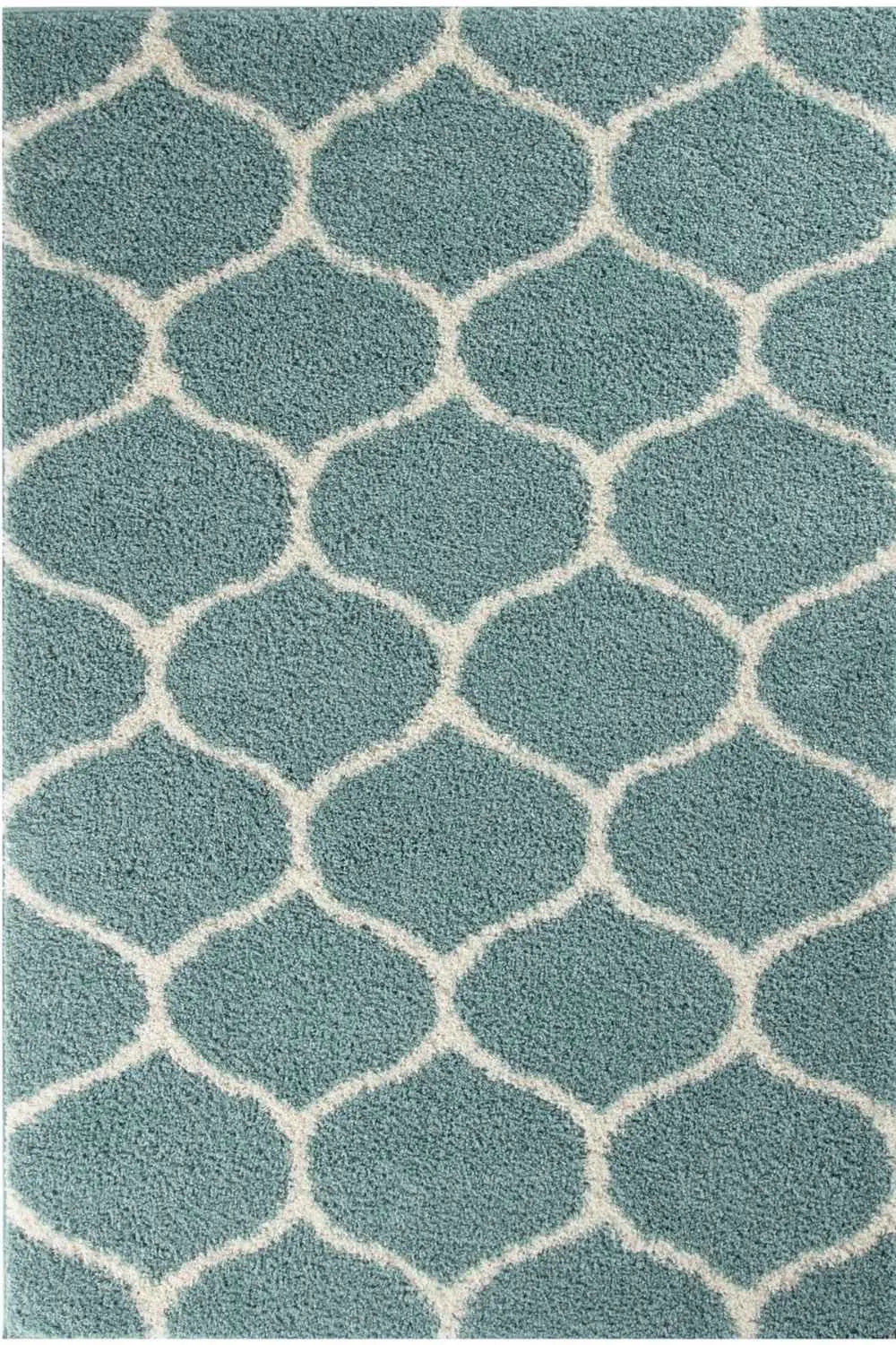 Moroccan Duck Egg Blue Shaggy Rug | 650