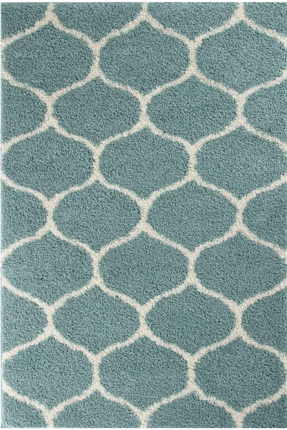 Moroccan Duck Egg Blue Shaggy Rug | 650