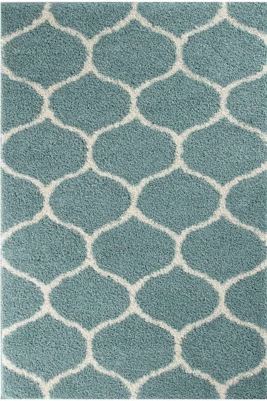 Moroccan Duck Egg Blue Shaggy Rug | 650