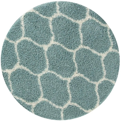 Moroccan Duck Egg Blue Shaggy Rug | 650