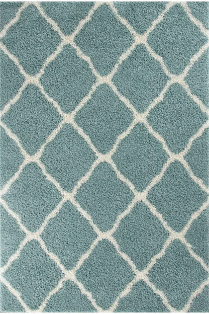 Moroccan Duck Egg Blue Shaggy Rug | 750