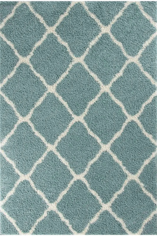 Moroccan Duck Egg Blue Shaggy Rug | 750