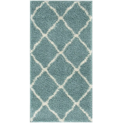Moroccan Duck Egg Blue Shaggy Rug | 750