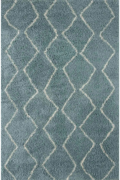 Moroccan Duck Egg Blue Shaggy Rug | 850