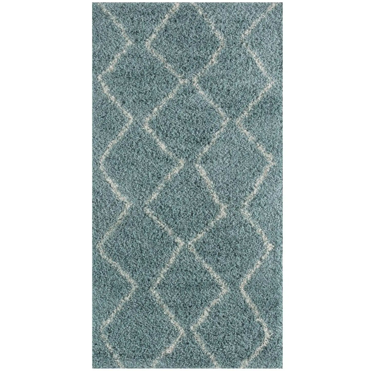 Moroccan Duck Egg Blue Shaggy Rug | 850