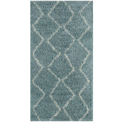 Moroccan Duck Egg Blue Shaggy Rug | 850