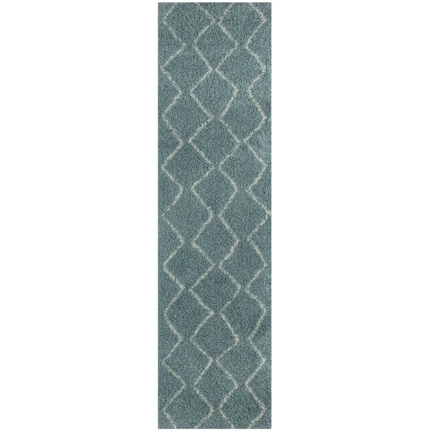 Moroccan Duck Egg Blue Shaggy Rug | 850