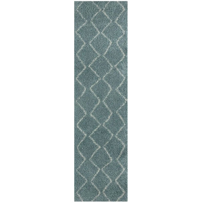 Moroccan Duck Egg Blue Shaggy Rug | 850