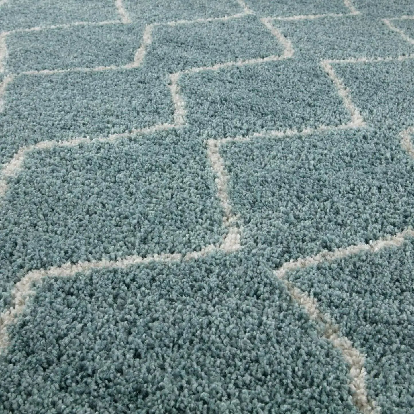 Moroccan Duck Egg Blue Shaggy Rug | 850