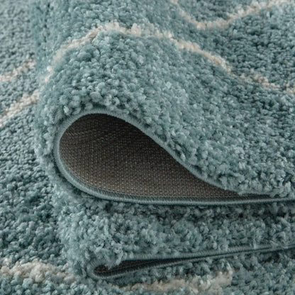 Moroccan Duck Egg Blue Shaggy Rug | 850