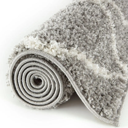 Moroccan Grey Shaggy Rug | 510
