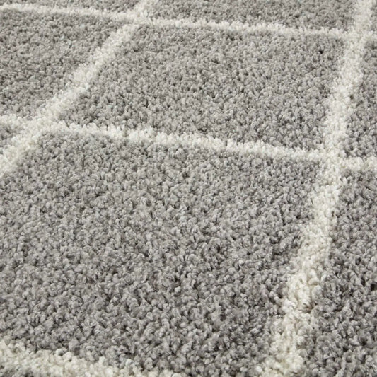 Moroccan Grey Shaggy Rug | 510