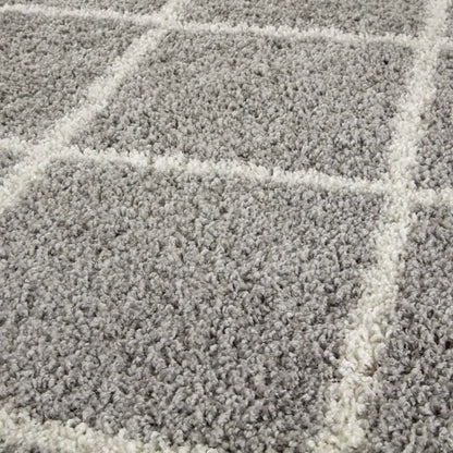 Moroccan Grey Shaggy Rug | 510