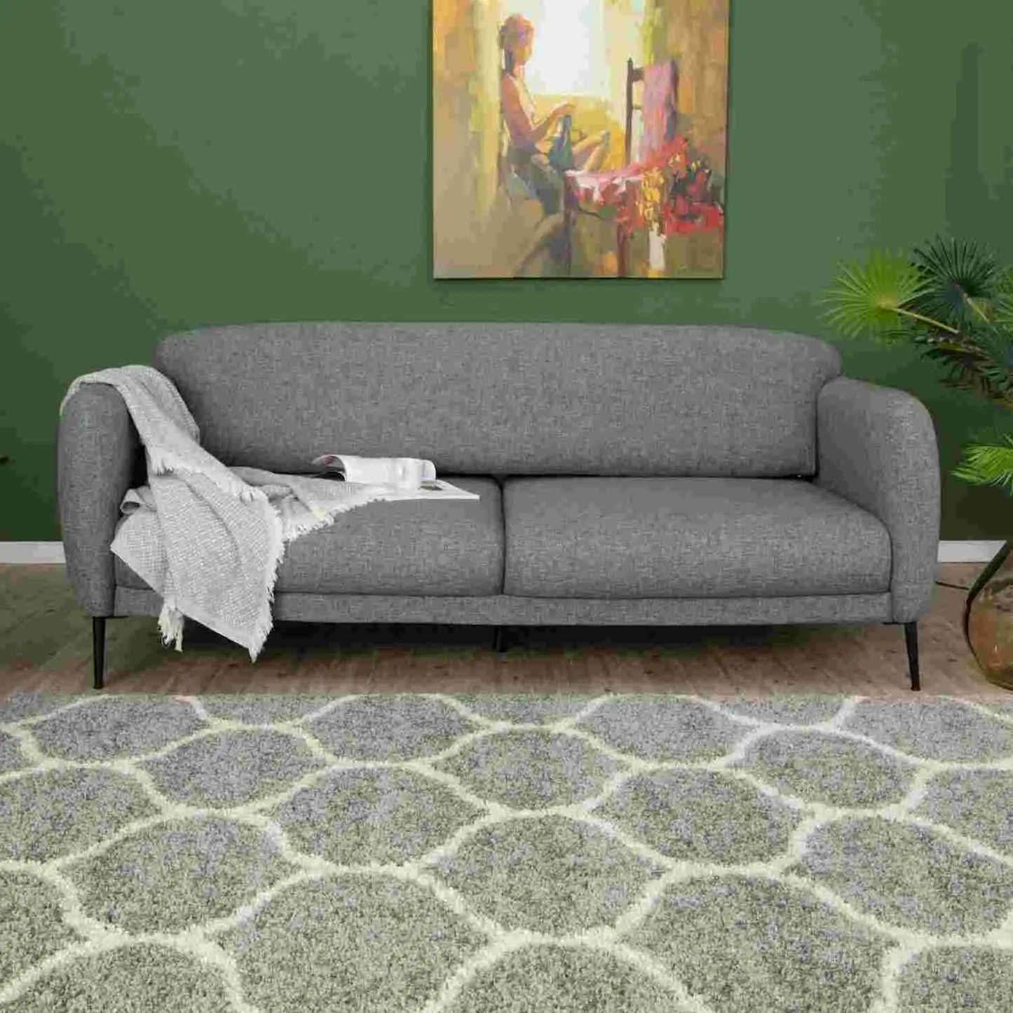 Moroccan Grey Shaggy Rug | 610