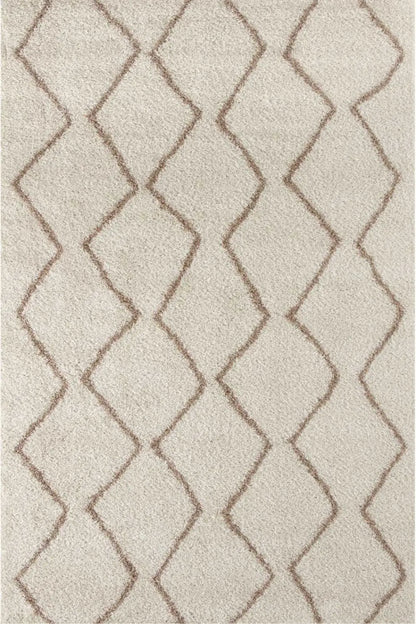 Moroccan Ivory Beige Shaggy Rug | 830