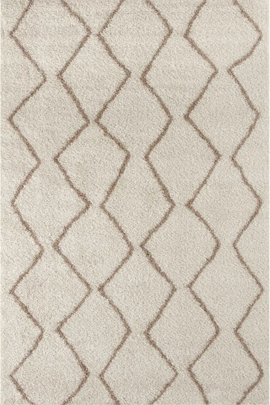 Moroccan Ivory Beige Shaggy Rug | 830