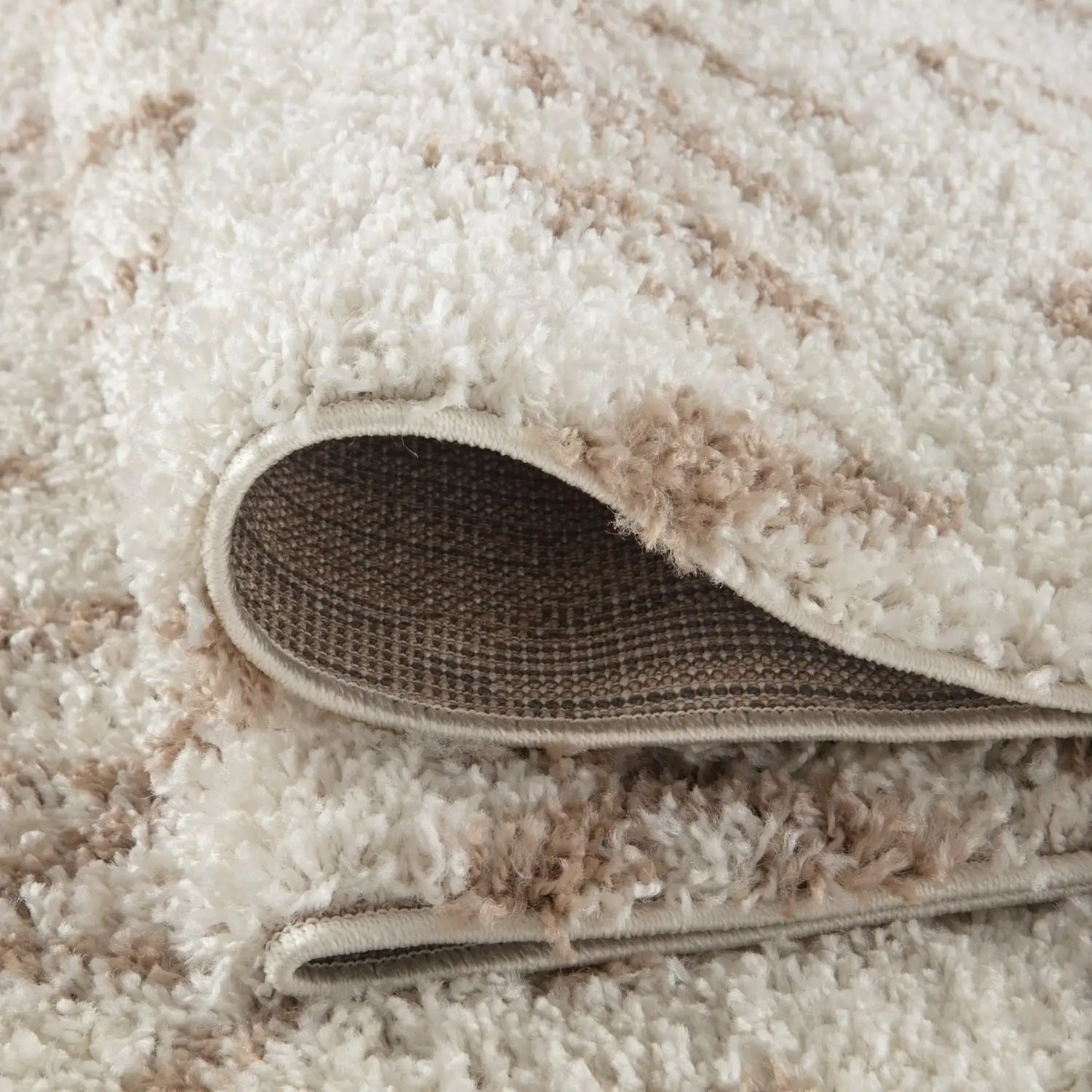 Moroccan Ivory Beige Shaggy Rug | 830