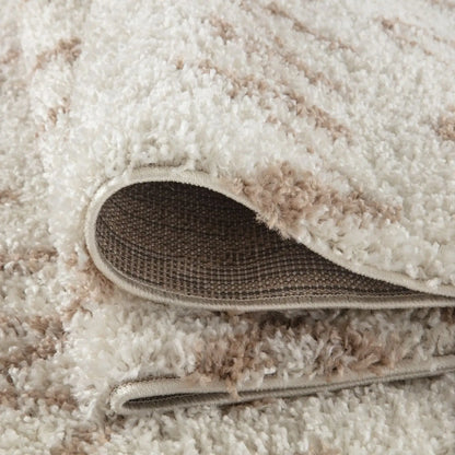 Moroccan Ivory Beige Shaggy Rug | 830