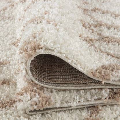 Moroccan Ivory Beige Shaggy Rug | 930