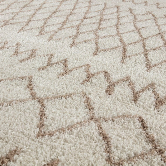 Moroccan Ivory Beige Shaggy Rug | 930