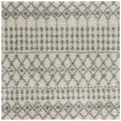 Moroccan Ivory Grey Shaggy Rug | 1000