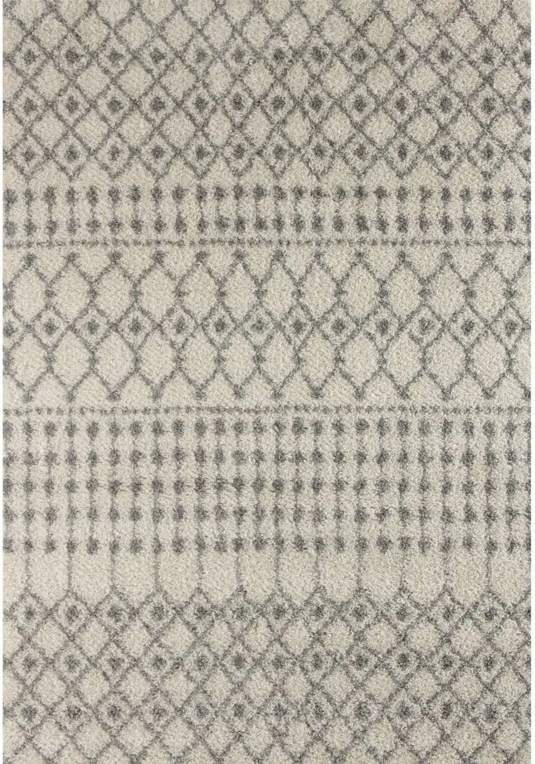 Moroccan Ivory Grey Shaggy Rug | 1000