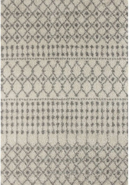 Moroccan Ivory Grey Shaggy Rug | 1000