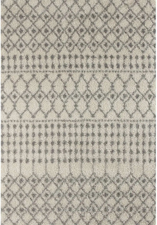 Moroccan Ivory Grey Shaggy Rug | 1000