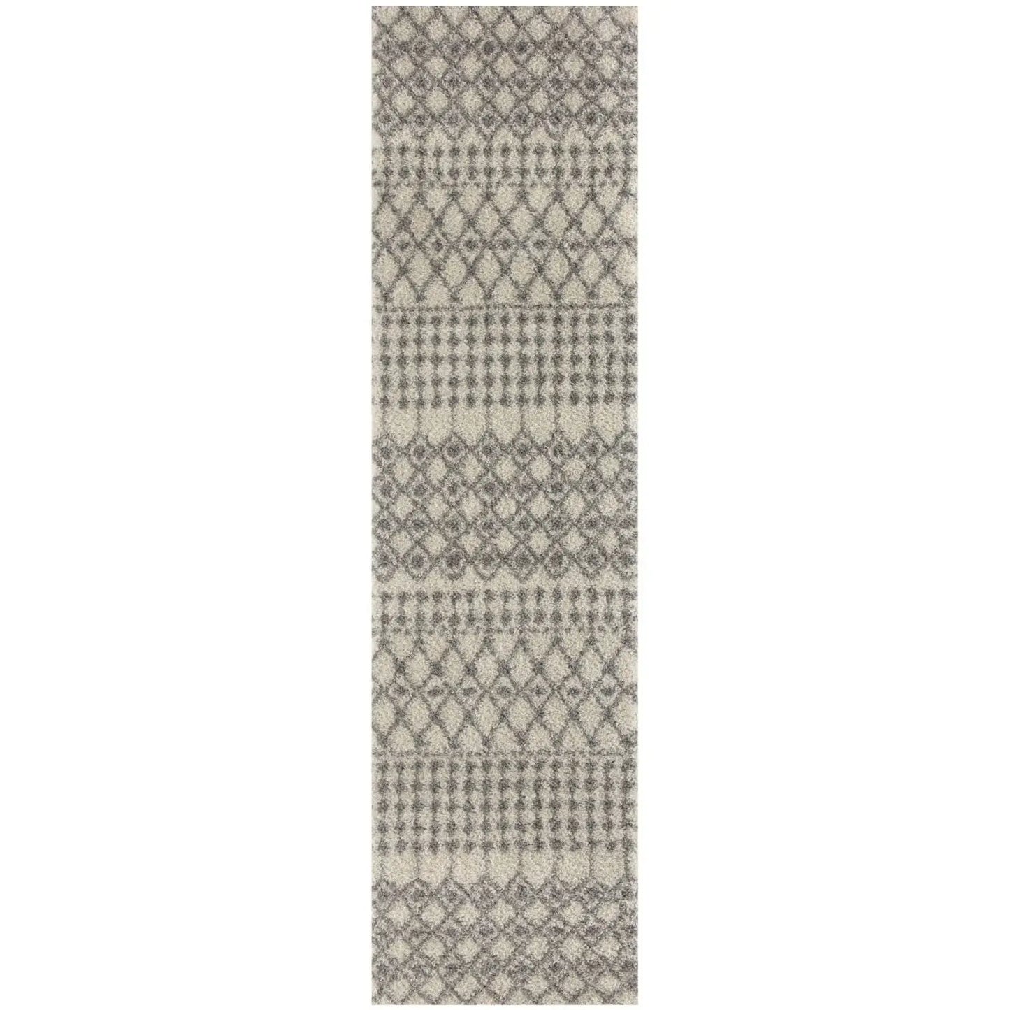 Moroccan Ivory Grey Shaggy Rug | 1000