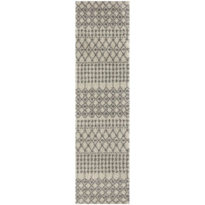 Moroccan Ivory Grey Shaggy Rug | 1000