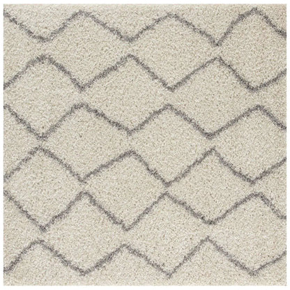 Moroccan Ivory Grey Shaggy Rug | 800