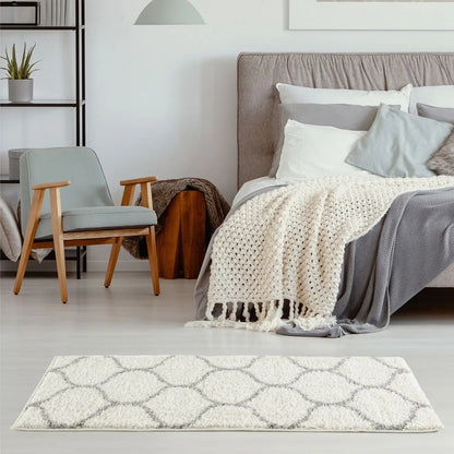 Moroccan Ivory Shaggy Rug | 600