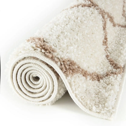 Moroccan Ivory Shaggy Rug | 730