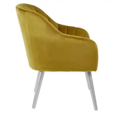 Mustard Fabric Armchair | Louxor