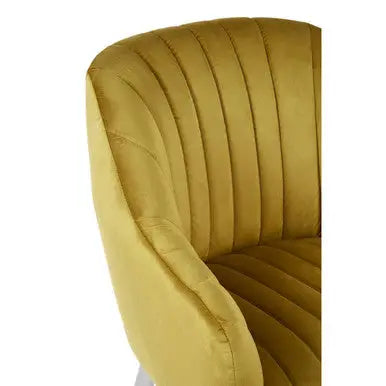 Mustard Fabric Armchair | Louxor