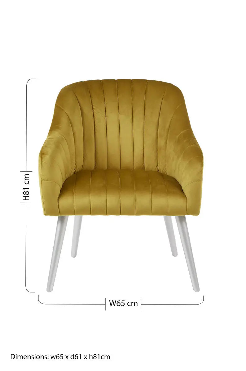 Mustard Fabric Armchair | Louxor