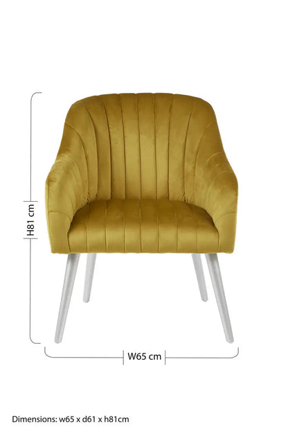 Mustard Fabric Armchair | Louxor