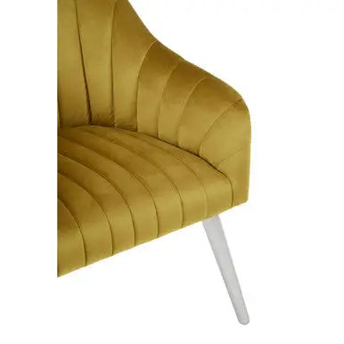 Mustard Fabric Armchair | Louxor