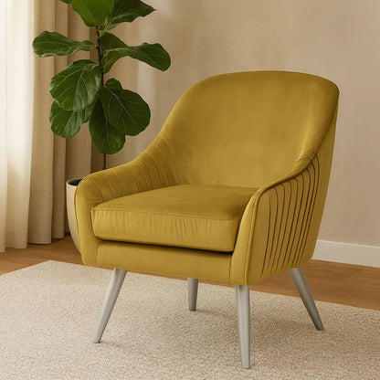 Mustard Velvet Armchair | Louxor