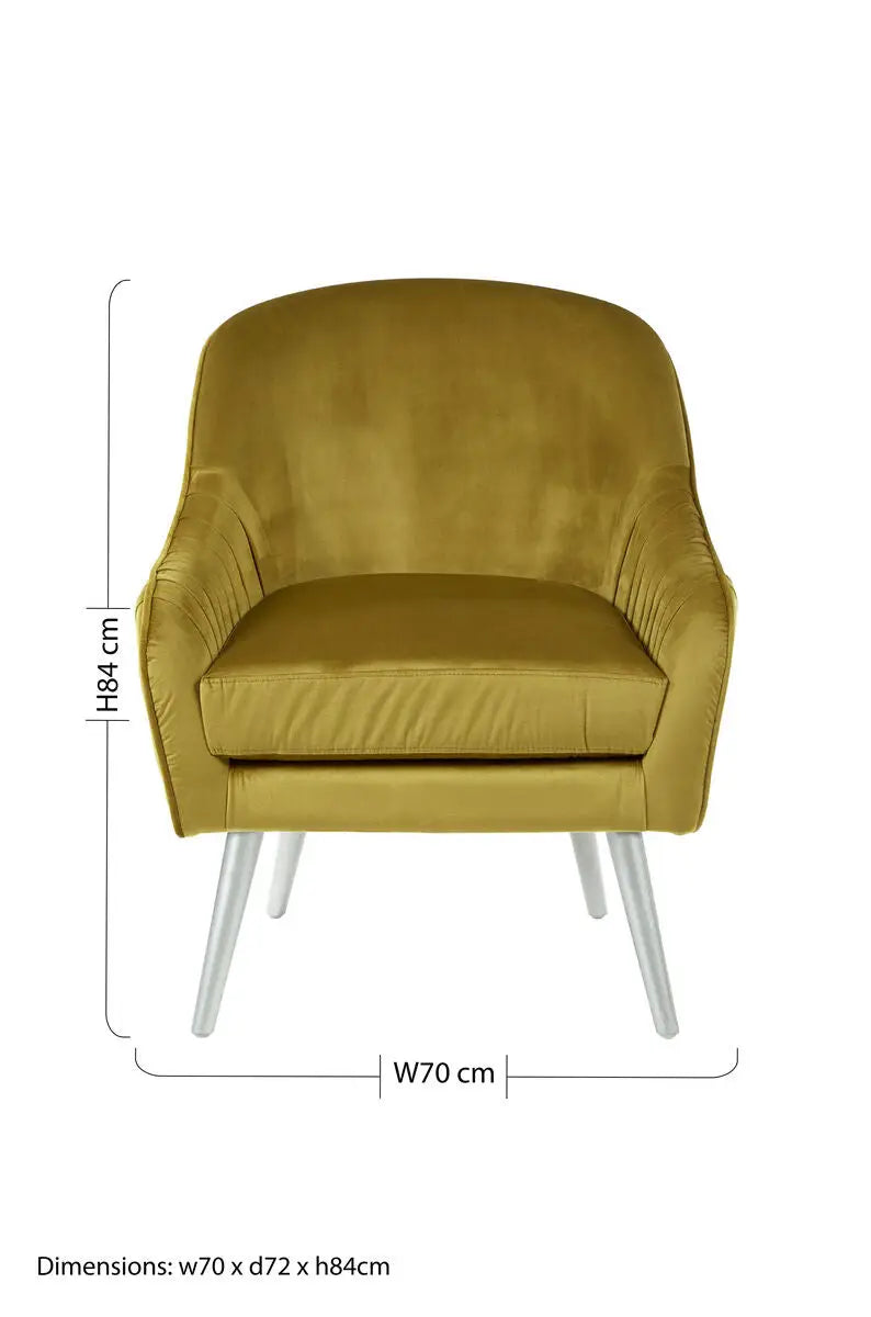 Mustard Velvet Armchair | Louxor