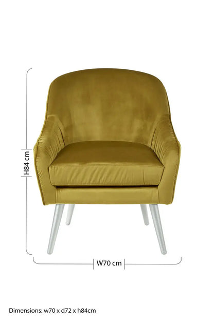 Mustard Velvet Armchair | Louxor