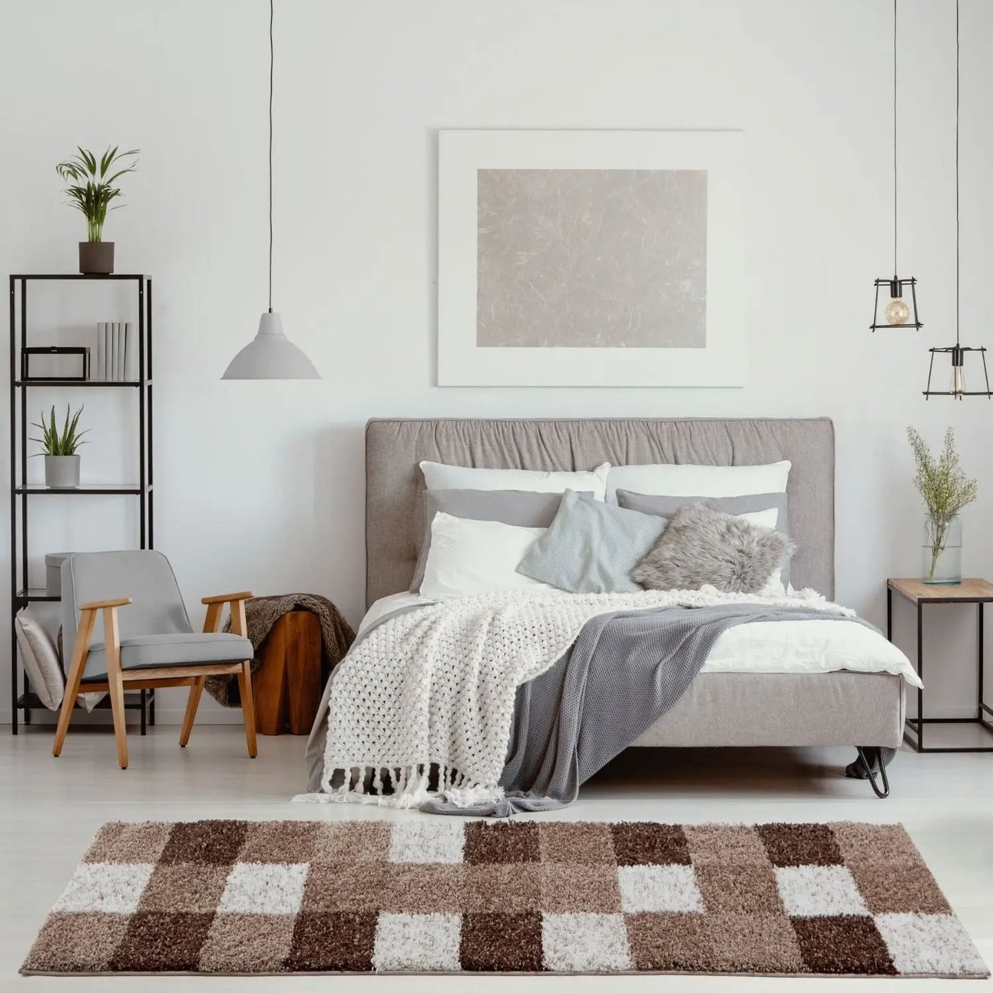 Myshaggy Geometric Brown Rug