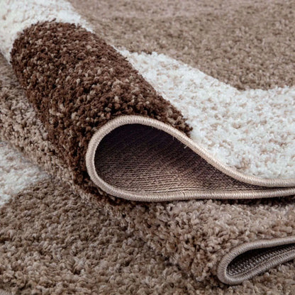 Myshaggy Geometric Brown Rug