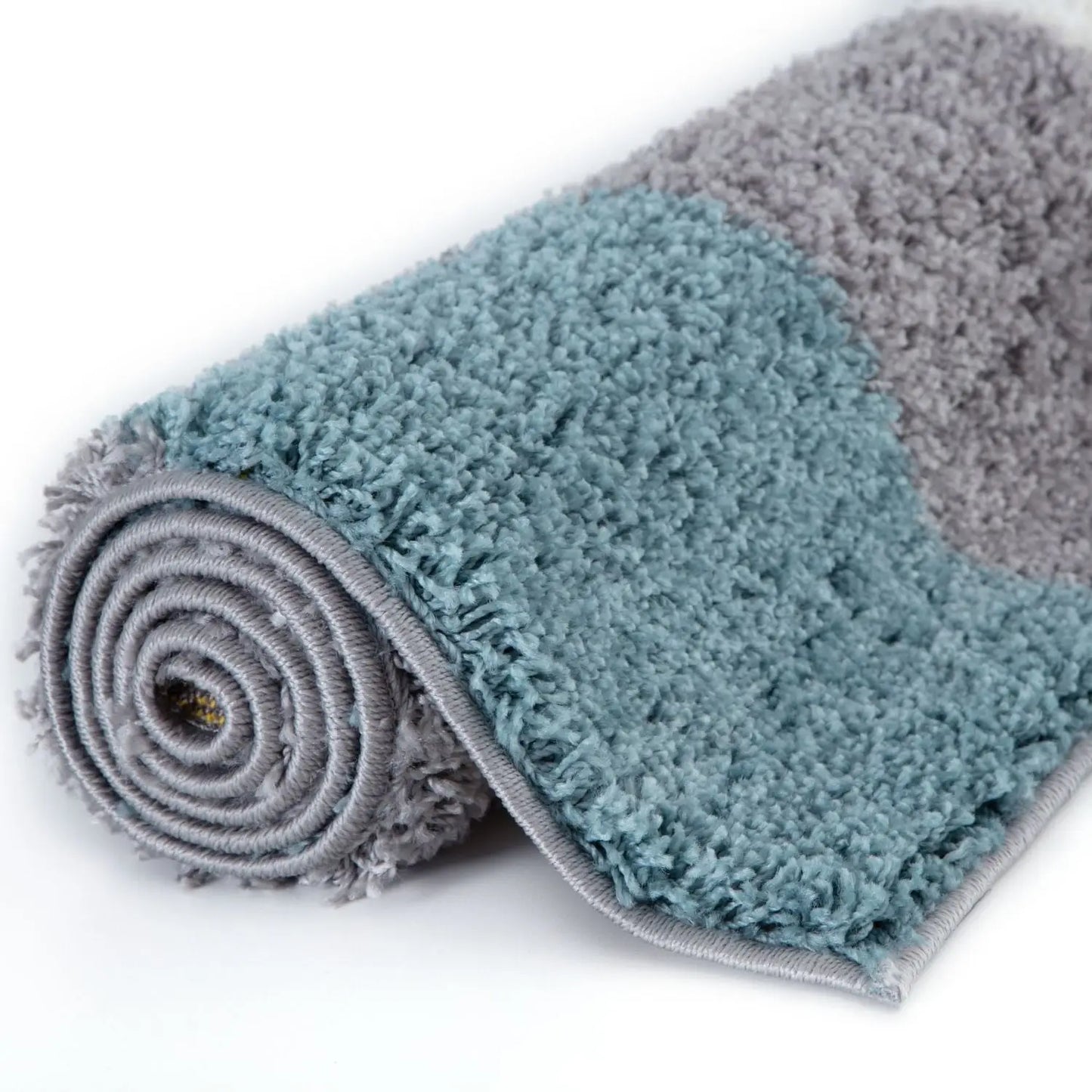 Myshaggy Geometric Duck Egg Blue Rug
