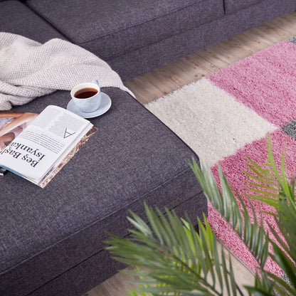 Myshaggy Geometric Pink Rug