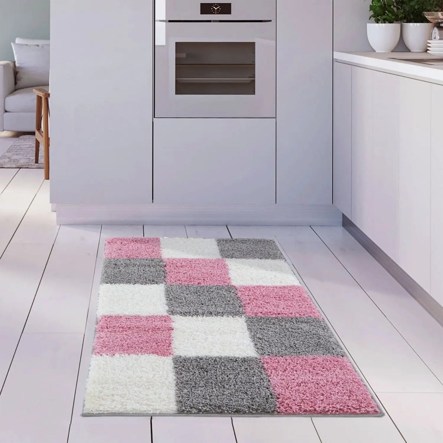 Myshaggy Geometric Pink Rug