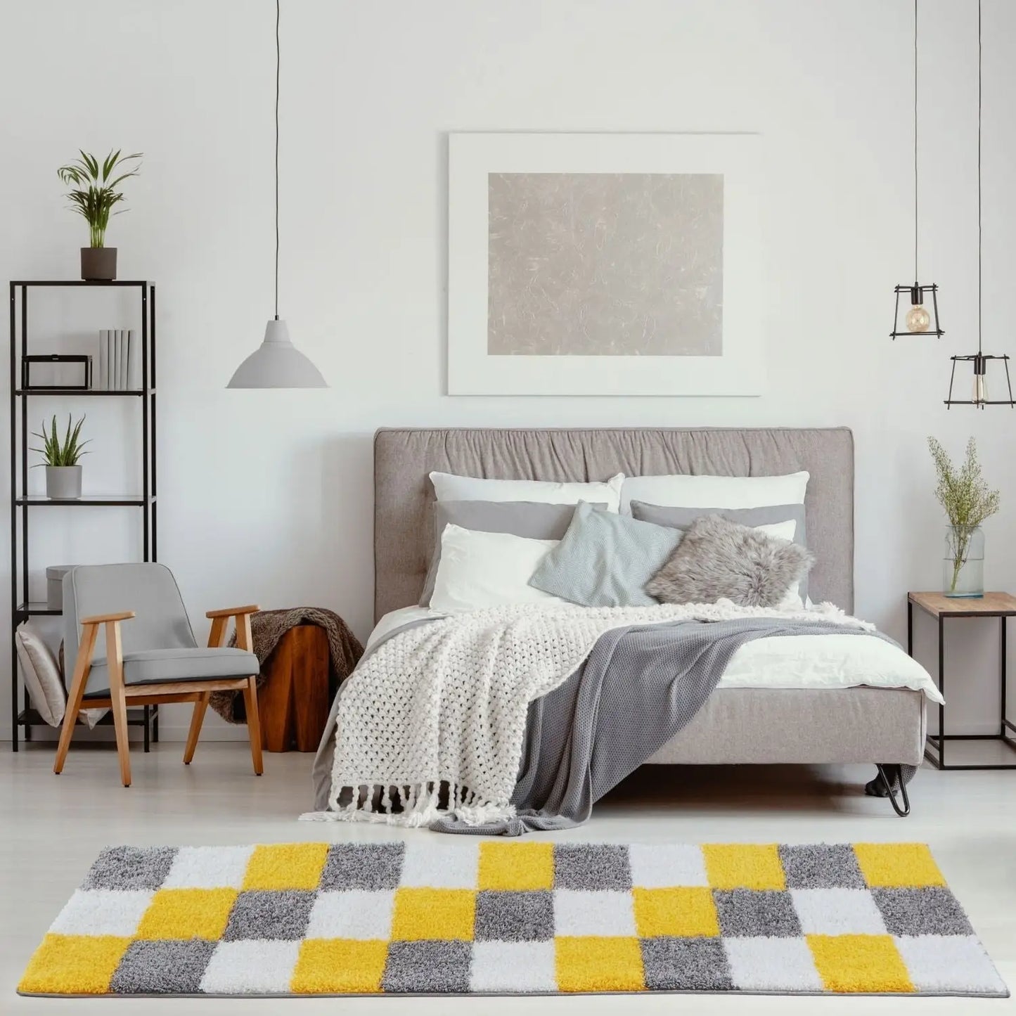 Myshaggy Geometric Yellow Rug