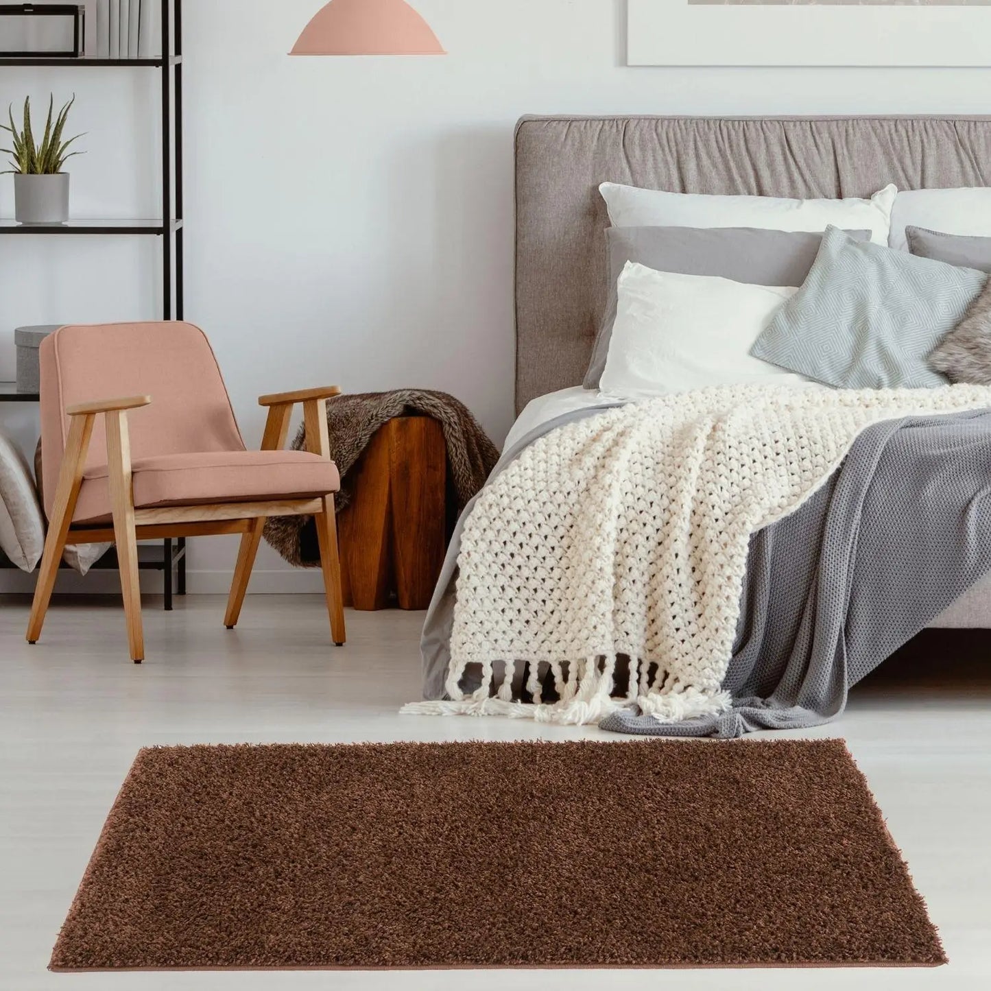Myshaggy Solid Brown Rug